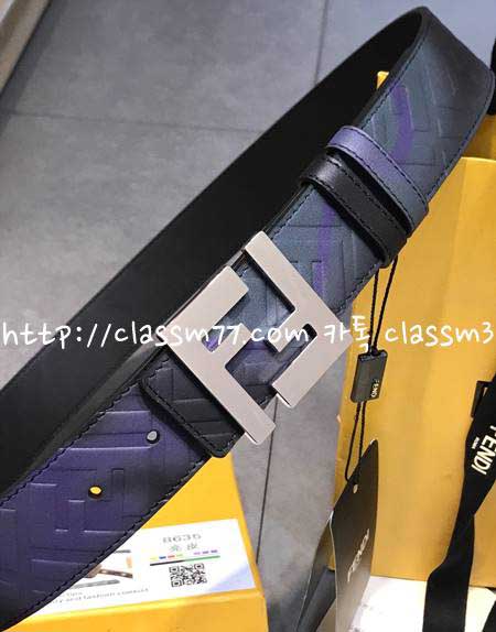 펜디 22 한정판 소가죽 카프스킨 4.0cm 벨트 F48