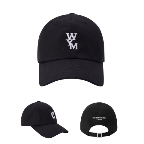 우*미 WYM 블랙 로고 볼캡 모자 D117