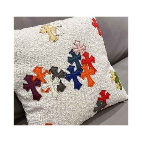 크롬하츠 22 한정판 크로스 패치 홈웨어 가죽패치 쿠션 I51