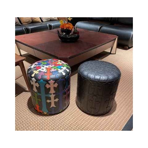 크롬하츠 22 한정판 크로스 패치 홈웨어 가죽패치 의자 I52