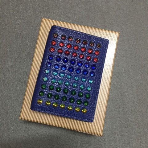 루부탱 22 한정판 남여공용 소가죽 카프스킨 명함 카드 지갑 E59