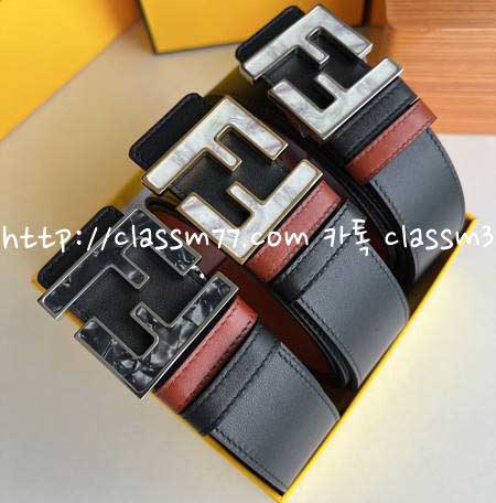 펜디 22 한정판 4cm 소가죽 카프스킨 벨트 F151