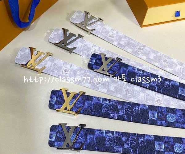 루이비통 22 한정판 4cm 양면 소가죽 카프스킨 벨트 F216