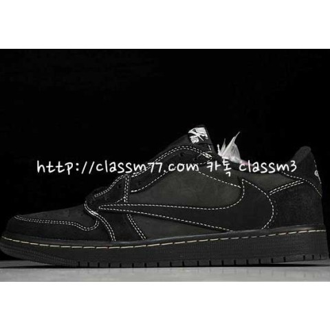 나이키 x 트레비스캇 캑터스잭 22 한정판 Air Jordan 1 Low OG 'Black Phantom' DM7866-001 남여공용 신발 B779
