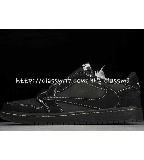 나이키 x 트레비스캇 캑터스잭 22 한정판 Air Jordan 1 Low OG 'Black Phantom' DM7866-001 남여공용 신발 B779