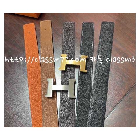 에르메스 23 한정판 3.8cm 소가죽 카프스킨 벨트 F237