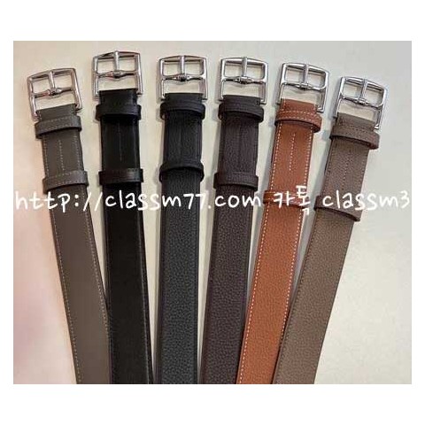 에르메스 23 한정판 3.5cm 소가죽 카프스킨 벨트 F239