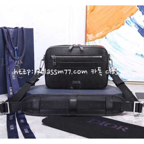 디올 23 한정판 Oblique Galaxy 93307 소가죽 카프스킨 크로스백 가방 C676