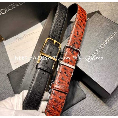 돌체앤가바나 23 한정판 3.5cm 소가죽 카프스킨 벨트 F252