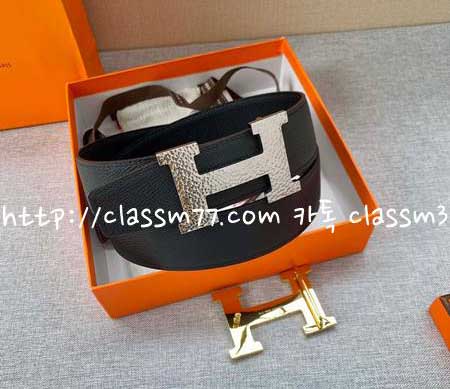 에르메스 23 한정판 3.8cm 양면 벨트 F256