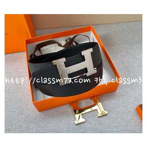 에르메스 23 한정판 3.8cm 양면 벨트 F256