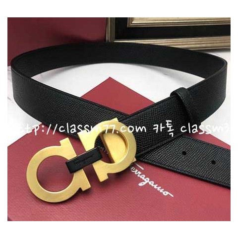 페라가모 23 한정판 3.5cm 양면 소가죽 카프스킨 벨트 F274