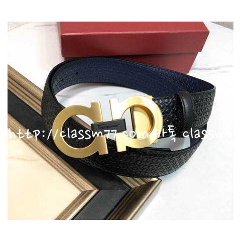 페라가모 23 한정판 3.5cm 양면 소가죽 카프스킨 벨트 F276