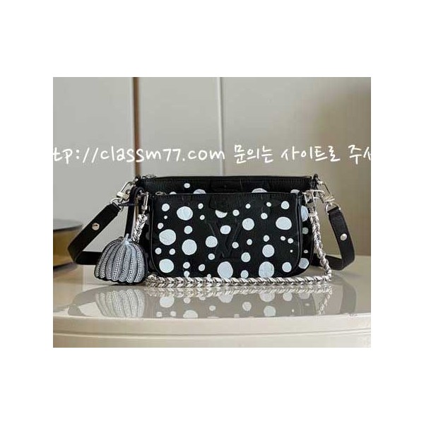 루이비통 23 한정판 LV x YK Multi Pochette Accessoires M80399 M46410 소가죽 카프스킨 크로스백 가방 C1044