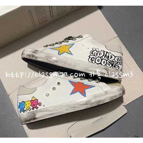 골든구스 23 한정판 Deluxe Brand SUPER$TAR 여성 소가죽 카프스킨 신발 B903