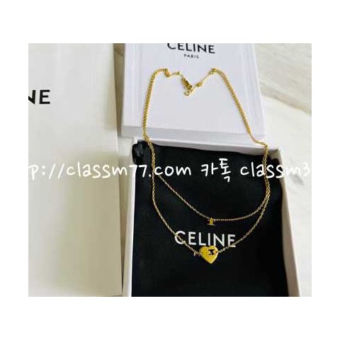 셀린느 23 한정판 Coeur 목걸이 D656
