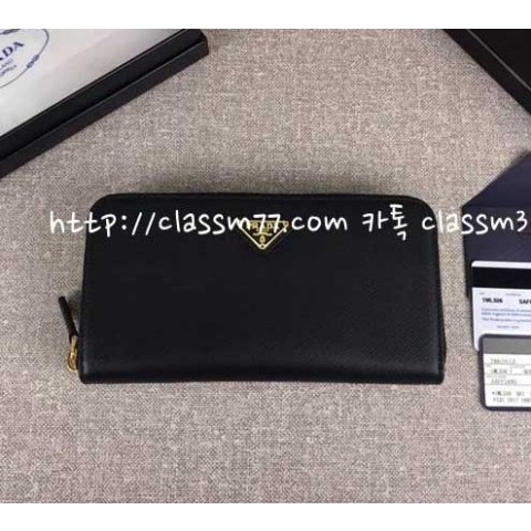 프라다 23 한정판 1ML506 소가죽 카프스킨 장지갑 E149