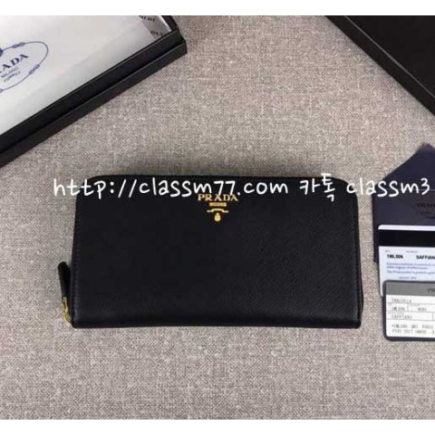 프라다 23 한정판 1ML506 소가죽 카프스킨 장지갑 E150