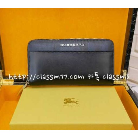 버버리 23 한정판 6660116 소가죽 카프스킨 장지갑 E155