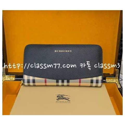 버버리 23 한정판 6660101 소가죽 카프스킨 장지갑 E156