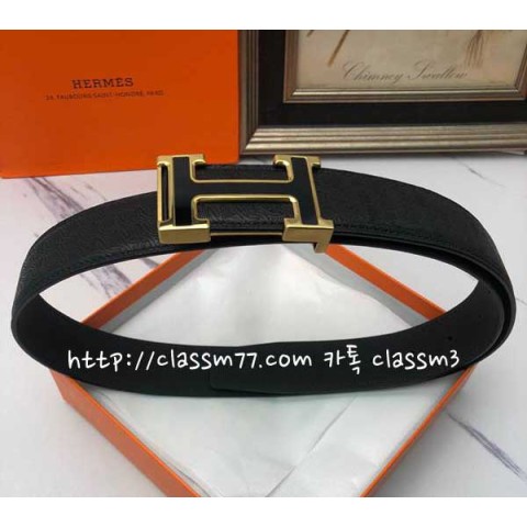 에르메스 23 한정판 4cm 소가죽 카프스킨 벨트 F307