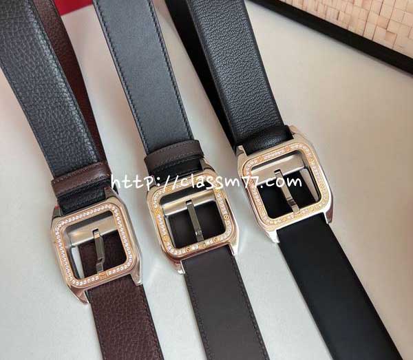 까르띠에 23 한정판 3.5cm 소가죽 카프스킨 벨트 F347