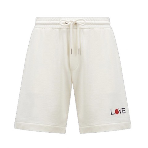 몽클레어 23 한정판 LOVE 로고 자수 코튼 쇼츠 A4078