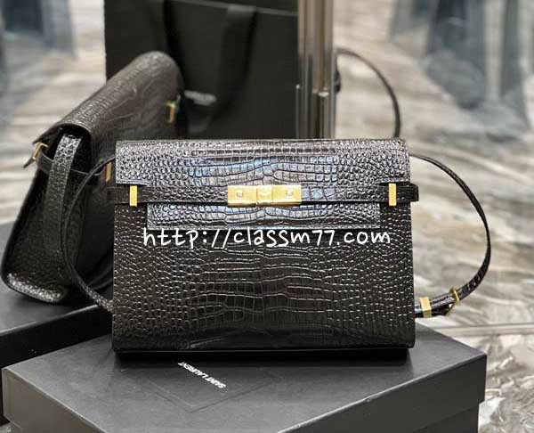 생로랑 23 한정판 Manhattan 579271 여성 소가죽 카프스킨 크로스백 가방 C1271