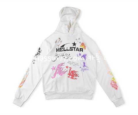 Hellstar Studios 23 한정판 Logo Print Hoodie 남여공용 긴팔 후드 티셔츠 A4184