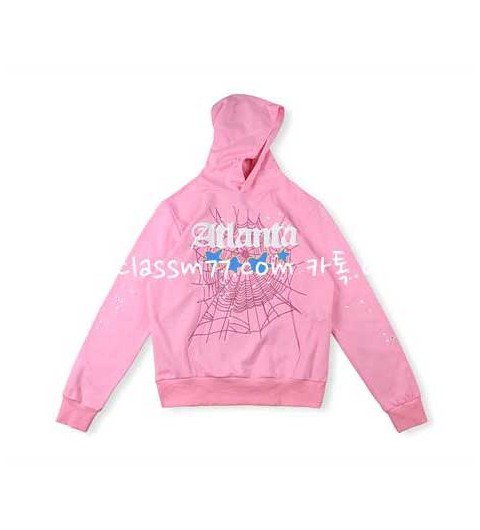 Sp5der 23 한정판 555555 Atlanta Pink Hoodie Pants 긴팔 후드 티셔츠 A4193