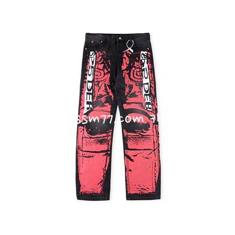 Sp5der 23 한정판 555555 Denim Pants 남여공용 청바지 긴바지 A4208