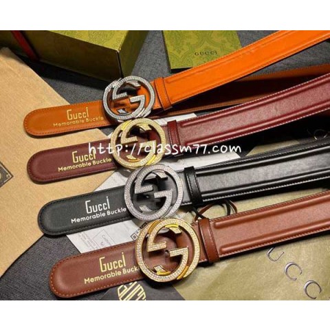 구찌 23 한정판 4cm 소가죽 카프스킨 벨트 F421