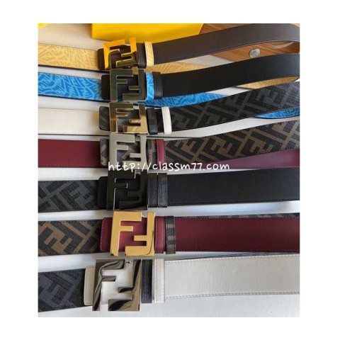 펜디 23 한정판 4cm 양면 소가죽 카프스킨 벨트 F446