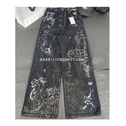발렌시아가 23 한정판 Baggy 남여공용 청바지 긴바지 A4486