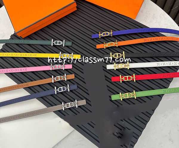 에르메스 23 한정판 Epsom 1.3cm 양면 소가죽 카프스킨 벨트 F465