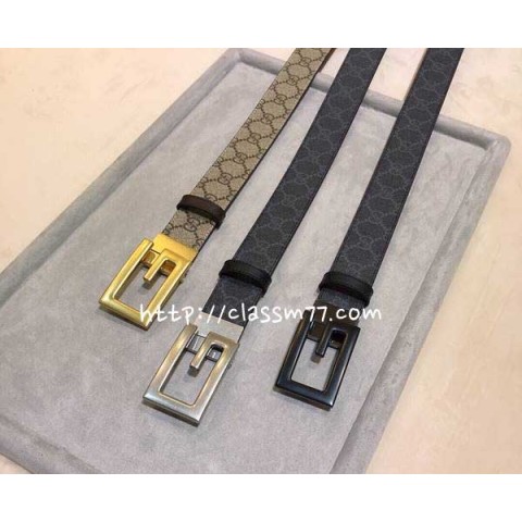 구찌 23 한정판 3.4cm 양면 벨트 F468
