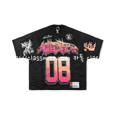 Hellstar Studios 23 한정판 Jersey 반팔 티셔츠 A4535