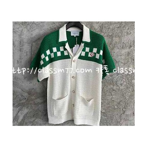 Casablanca 카사블랑카 23 한정판 반팔 니트 셔츠 A4601