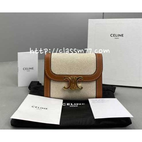 셀린느 23 한정판 60030 소가죽 카프스킨 반지갑 E237