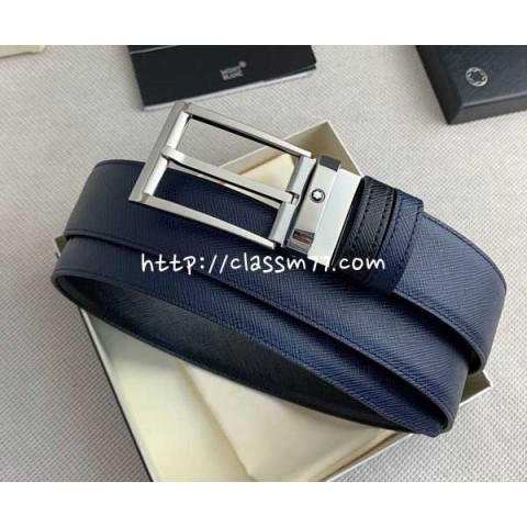 몽블랑 23 한정판 3.5cm 양면 소가죽 카프스킨 벨트 F487