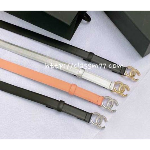 샤넬 23 한정판 2cm 소가죽 카프스킨 벨트 F502