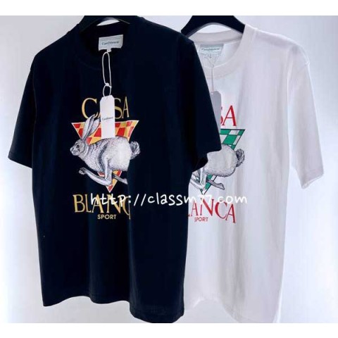 Casablanca 카사블랑카 23 한정판 CA5017 남여공용 반팔 티셔츠 A4675