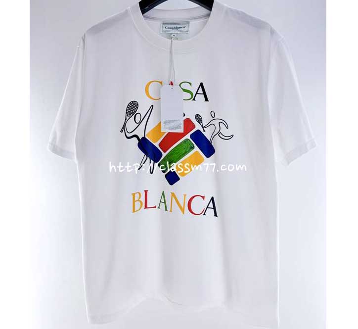 Casablanca 카사블랑카 23 한정판 CA5012 남여공용 반팔 티셔츠 A4679