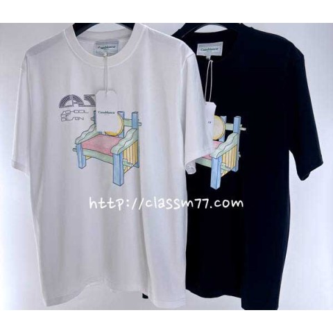 Casablanca 카사블랑카 23 한정판 CA5003 남여공용 반팔 티셔츠 A4680