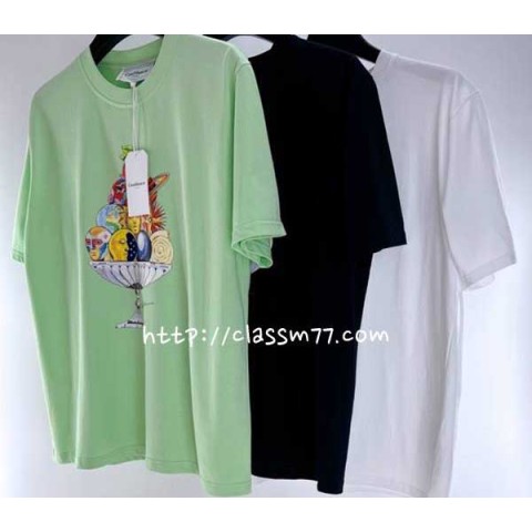 Casablanca 카사블랑카 23 한정판 CA5008 남여공용 반팔 티셔츠 A4681