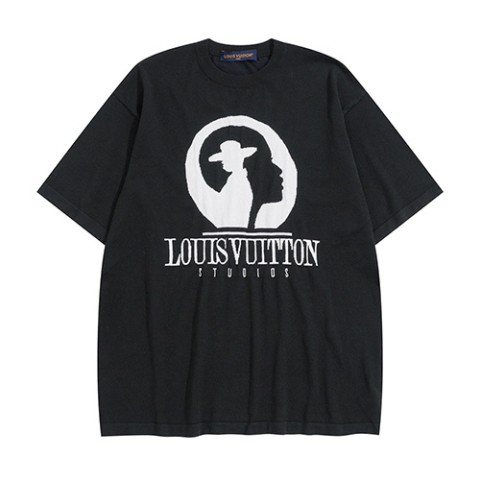 루이비통 23 한정판 쇼트 슬리브드 코튼 인따르시아 크루넥 티셔츠 A4709