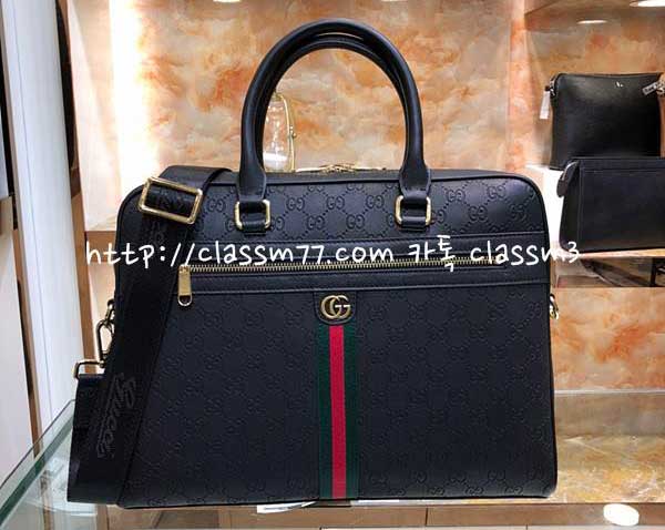 구찌 23 한정판 85010-1 소가죽 카프스킨 서류 가방 C1625