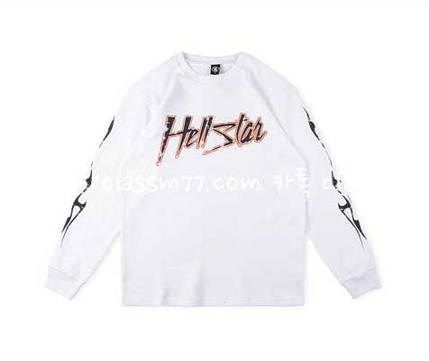 Hellstar Studios 23 한정판 Records Crewneck Hoodie 긴팔 티셔츠 A4866