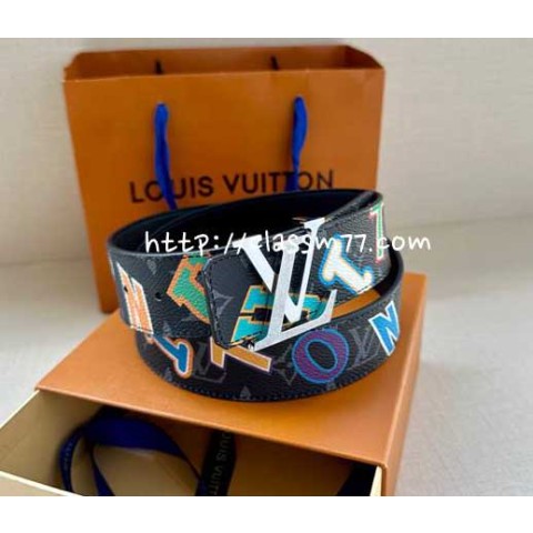 루이비통 23 한정판 NBA 4cm 소가죽 카프스킨 벨트 F534