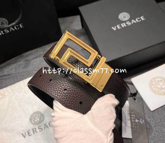 베르사체 23 한정판 3.5cm 양면 소가죽 카프스킨 벨트 F551
